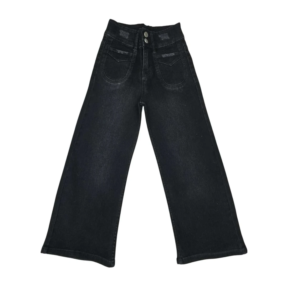 KIZ 6/10 YAŞ ÖN CEP KARE KOT PANTOLON