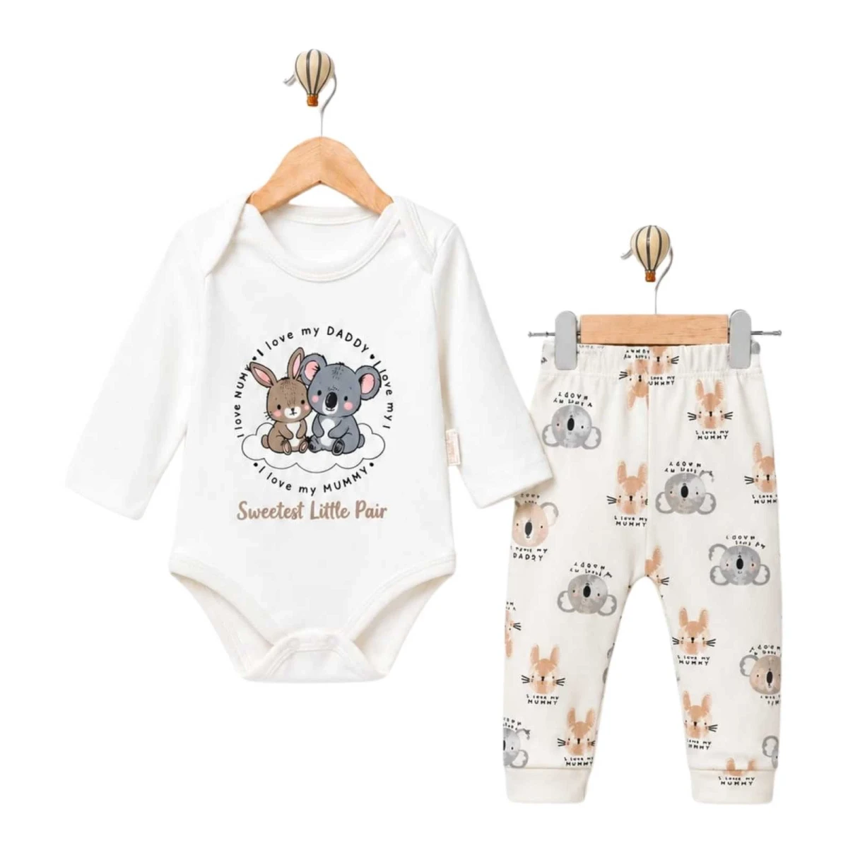 UNISEX 1/9 AY SEVİMLİ KOALA BODYLİ 2Lİ TAKIM