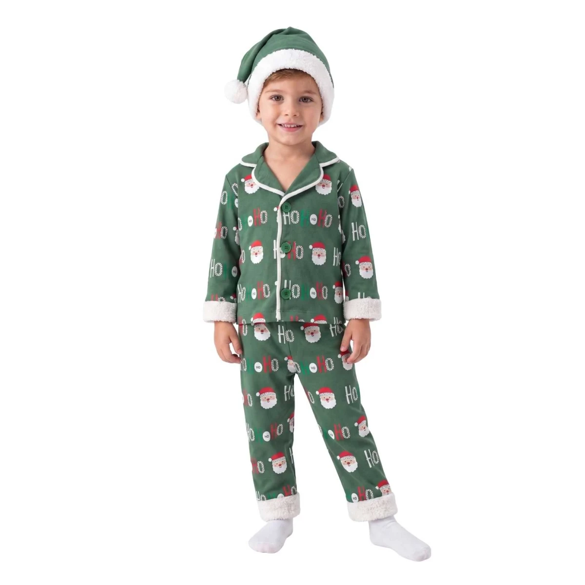 UNISEX 9/24 AY HOHOHO BASKILI UZUN KOLLU PİJAMA TA