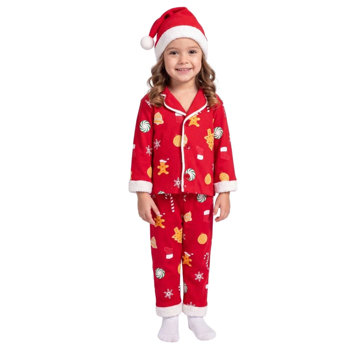 UNISEX 9/24 AY KURABİYELİ BASKILI UZUN KOLLU PİJAM