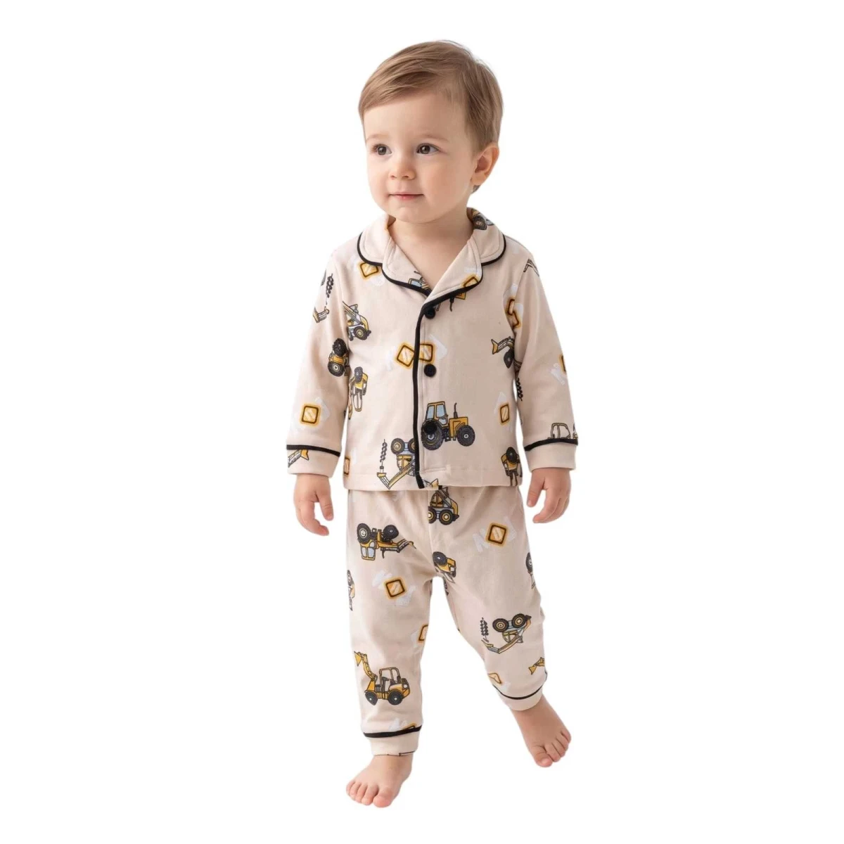 UNISEX 9/24 AY TRAKTÖR BASKILI  PİJAMA TAKIM