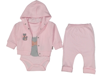 KIZ 3/9 AY KEDİLİ AKORT 3'LÜ TAKIM