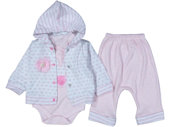 KIZ 3/9 AY TAVŞANLI 3LÜ KAPŞONLU TAKIM