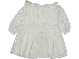 KIZ 2/5 YAŞ PAMUK DANTEL FIRFIRLI ELBİSE