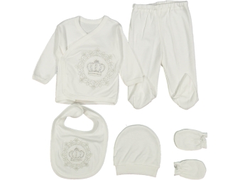 UNISEX 1/3 AY TAÇ NAKIŞLI 5'Lİ ZIBIN SET 