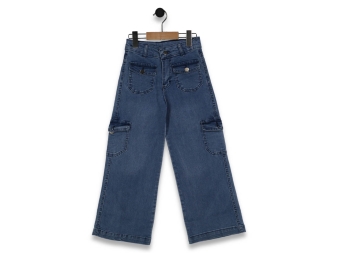 KIZ 9/12 YAŞ  CEP ÇITÇITLI KOT PANTOLON