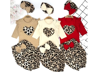 KIZ 3/12 AY LEOPAR KALP FIRFIR 2'Lİ TAKIM 