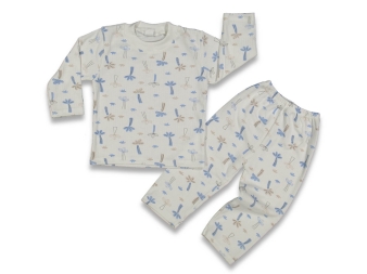 UNİSEX 1/3 YAŞ PALMİYE BASKILI PİJAMA TAKIM