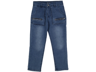 KIZ 8/12 YAŞ KORGO CEPLİ FERMUARLI MAVİ KOT PANTOLON