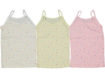 KIZ 10/11  YAŞ KARIŞIK DESENLİ İP ASKI ATLET 