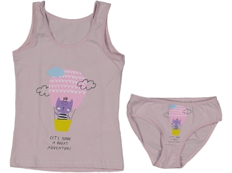 KIZ 4/5 YAŞ BASKILI SLİP TAKIM