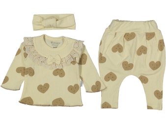 KIZ 3/9 AY KALPLİ FİSTO YAKALI 3LÜ TAKIM