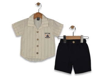 ERKEK 1/4 YAŞ GEMİLİ ÇİZGİLİ GÖMLEK 2 Lİ TAKIM