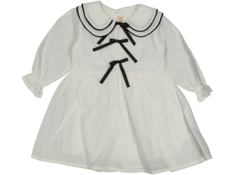 KIZ 2/5 YAŞ SİYAH FİYONKLU YAKALI ELBİSE