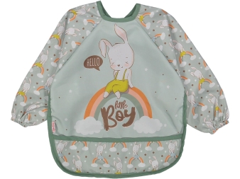 UNISEX 6-24 AY KOLLU TAVŞAN DESENLİ CEPLİ ÖNLÜK