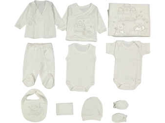 ERKEK 1/3 AY SEVİMLİ ŞATO NAKIŞLI 10'LU ZIBIN SETİ