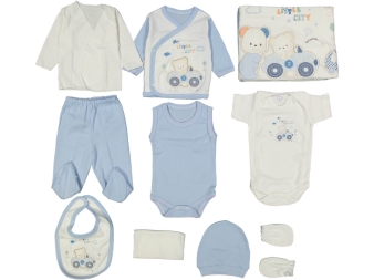 ERKEK 1/3 AY ESKİ ARABALI AYI NAKIŞLI 10'LU ZIBIN SETİ