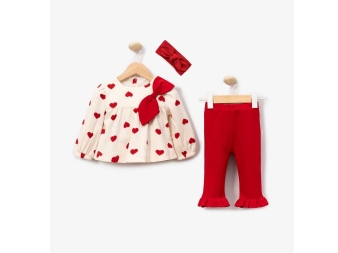 KIZ 6/12 AY BÜYÜK KALPLİ 3LÜ TAKIM