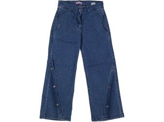 KIZ 13/16 YAŞ YAN CEPLİ MAVİ KOT PANTOLON