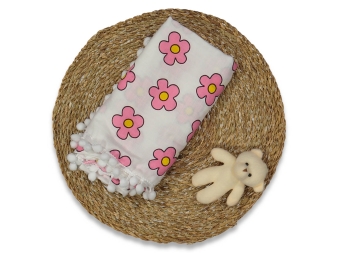 UNISEX 1/24 AY 100*90 2 KAT PONPONLU DESENLİ MÜSLİ