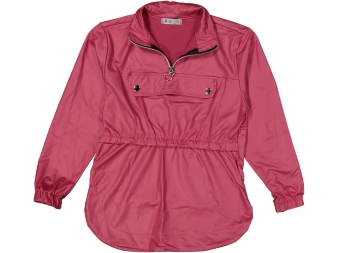 KIZ 10/14 YAŞ YARIM FERMUAR CEP KAPAKLI İNCE DERİ BLUZ