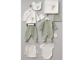 UNISEX 0/3 AY SARILAN AYICIK 10 PARÇA ZIBIN SETİ