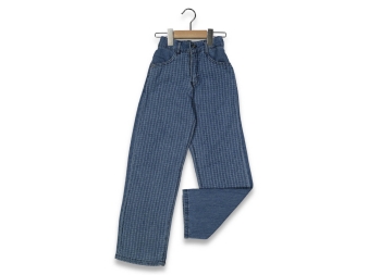 KIZ 6/10 YAŞ LAZERLİ  MAVİ PANTOLON