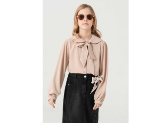 KIZ 4/9 YAŞ YAKA BAĞCIKLI GÖMLEK