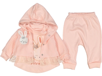 KIZ 3/9  AY  TAVŞANLI 3'LÜ KAPŞONLU TA