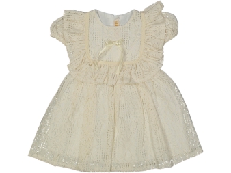 KIZ 2/5 YAŞ KARE YAKA FIRFIRLI DANTEL ELBİSE