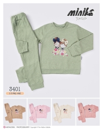 KIZ kız/kız AY 2-5 kız baskılı 2 li tak