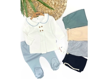 BEBE 9/24 AY BEBE YAKALI 4 DÜĞMELİ 2Lİ TAKIM