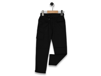 ERKEK 11/16 YAŞ ORTAOKUL KARGO CEP DÜZ PAÇA KETEN PANTOLON