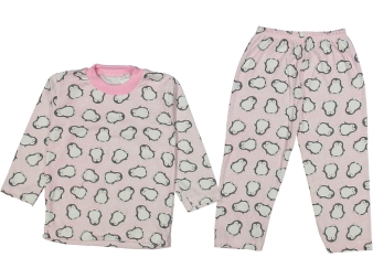 UNİSEX 1/3 YAŞ PENGUEN DESENLİ PİJAMA TAKIM