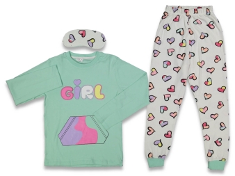 KIZ 7/10 YAŞ KALPLİ GIRL PİJAMA TAKIM 