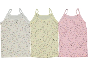 KIZ 2/3  YAŞ KARIŞIK DESENLİ İP ASKI ATLET