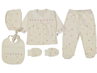 KIZ 1/3 AY LALE NAKIŞLI 5Lİ ZIBIN SET