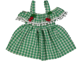 KIZ 1/5 YAŞ KARELİ KİRAZ ASKILI ELBİSE