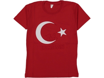 UNISEX 9/12 YAŞ BAYRAK BASKILI TİŞÖRT