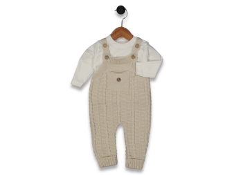 ERKEK 6/12 AY MERDİVEN ÖRGÜ CEPLİ BAHÇIVAN TULUM 