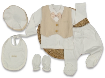 ERKEK 3/3 AY GENTLE BABY 5 PARÇA ZIBIN SETİ 