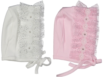 KIZ 1/6 AY SİMLİ TÜLLÜ PAPATYALI ŞAPKA 