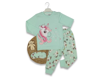 KIZ 3/6 YAŞ SİMLİ UNICORN 4LÜ SERİ PIJAMA TAKIM 