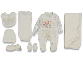 KIZ 1/3 AY SİMLİ ÇİÇEK NAKIŞLI 7 Lİ ZIBIN SET