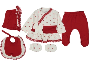 KIZ 1/3 AY KALPLİ DANTELLİ FİYONKLU 5 Lİ ZIBIN SET