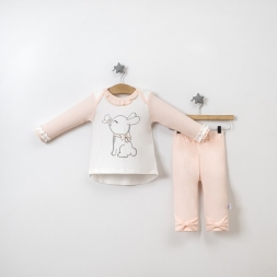 CUTE RABBIT İKİLİ KIZ TAKIMGÖMLEK ÇIKINTLI İKİLİ ERKEK TAKIM