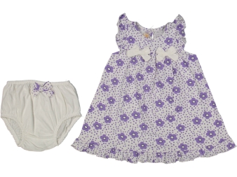 KIZ 9/24 AY ÇİÇEK DESENLİ KİLOTLU ELBİSE