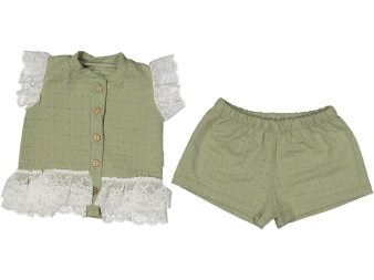 KIZ 1/18 AY DANTELLİ DÜĞMELİ JAKAR 2'Lİ TAKIM