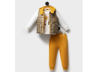 UNISEX 1 YAş/4 YAŞ 3İP KIVRIK CEPLİ YELEKLİ 3 LÜ T