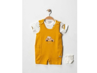 UNISEX 3/9 AY ARABALI CEPLİ KISA TULUM